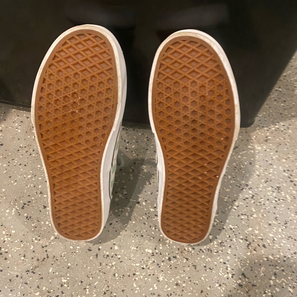 Vans Pastel Green and White Checkered Sneakers - Picture 2 of 7
